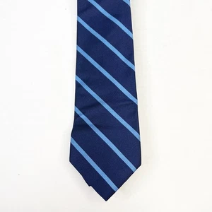 Brooks Brothers Makers Silk Neck Tie Diagonal Striped Navy Blue Mens 3.5 x 60 - Picture 1 of 6