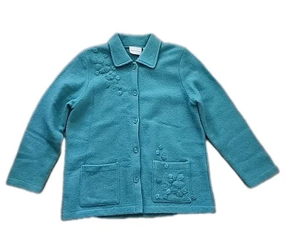 Chaqueta de Lana Vintage Abuela Blazer Casa Abrigo Alfred Dunner Para Mujer S Verde Foto 1 de 4