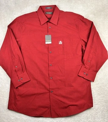 John Bartlett Statements Mens Dress Shirt 17 1/2 32/33 Red Long Sleeve Button Up - Изображение 1 из 4