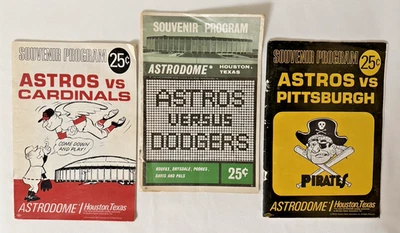 LOT of 3 Vintage Houston Astros Baseball Programs 1965, 1966, 1967 Astrodome - Image 1 of 4