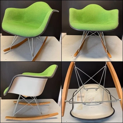 📈💥Silla basculante original HERMAN MILLER Eames VERDE fibra de vidrio Foto 1 de 4