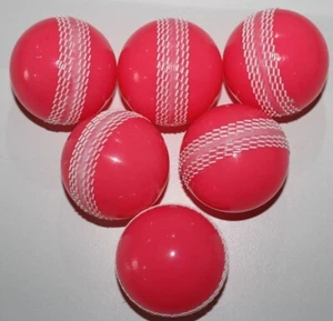 Cricket Windball Windbälle rosa mit weißer Naht Luft hohl Haustier Geschenk Park - Bild 1 von 4