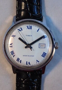 Reloj para hombre Timex Marlin fecha circa 1974 esfera numérica romana acero inoxidable... 33 mm - Imagen 1 de 17
