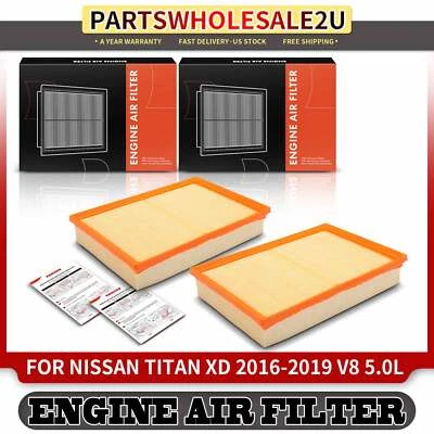 2 воздушных фильтра двигателя для Nissan TITAN XD 2016 2017 2018 2019 V8 5,0 л 16546EZ40A - Изображение 1 из 4