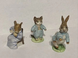 Lote de porcelana Peter Rabbit Beatrix Potter Beswick Inglaterra cola de algodón, Tom Kitten - Imagen 1 de 12