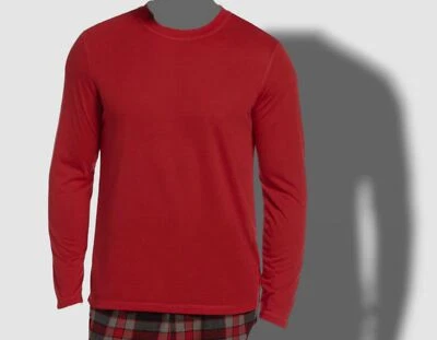 $38 Perry Ellis Hombre Rojo Portafolio Jersey Manga Larga Pijama Camiseta Top Talla S Foto 1 de 2