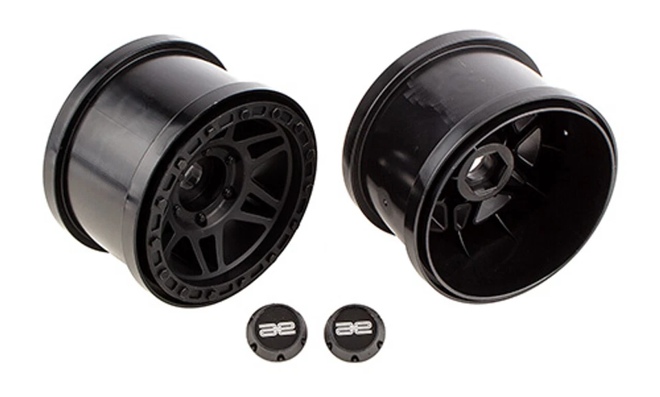 Associated 25902 1/8 Black Wheels (2Pcs) for Rival MT8 Monster Truck - Image 1 of 1