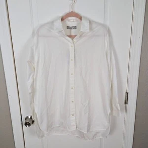 Everlane | White Poplin Oversized Button Down Shirt Size 8 - Picture 1 of 7