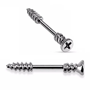 Piercing Nippelpiercing Brustwarzenpiercing Brustpiercing Brust Schraube KB004 - Bild 1 von 5