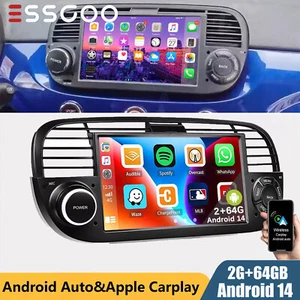 For Fiat 500 2007-2015 Android 14 Carplay Car Stereo Radio Head Unit GPS 2+64GB - Picture 1 of 13