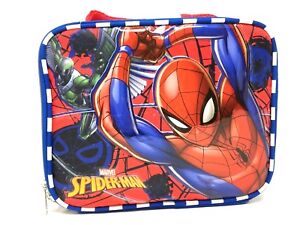 Marvel Spiderman Boys Canvas Blue & Red Insulated 9" Lunch Bag