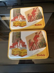 Kodak 1997 latas navideñas conmemorativas juego de 2 medidas 5""x4"" X2"" nuevo - Imagen 1 de 1