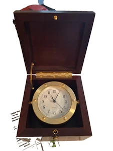 Rare Chelsea Boardroom Clock Brass In Box Face EUC - Picture 1 of 2