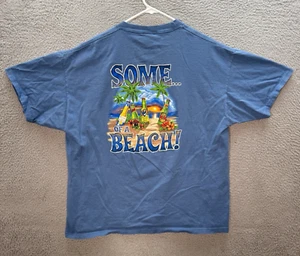 Vintage Big Dogs Kids Shirt Boys XL Blue Fits Adult L/XL Grunge Beach Party Y2K - Picture 1 of 10
