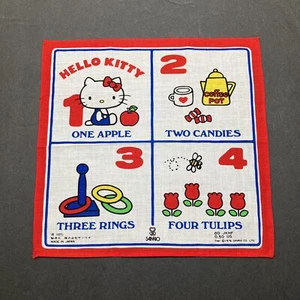Pañuelo de Colección Hello Kitty Sanrio Pañuelo Blanco Rojo 1976 Hecho en Japón - Imagen 1 de 14