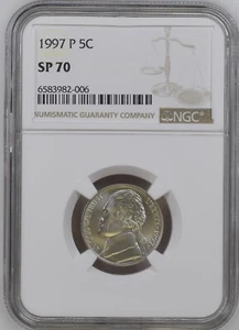 1997 P Jefferson Nickel NGC SP70 - Picture 1 of 2