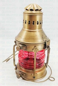 Antique Brass Miner Oil Lamp 10" Nautical Ship Lantern Maritime Light Décor Gift - Picture 1 of 10