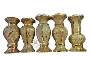 Stunning Flower Floor Vase Gold Mosaic Shiny Glittery Bling 30cm - Picture 1 of 11