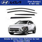 Smoke Window Visors Sun Rain Vent Guards Deflector 4PCS for Hyundai Kona 2024+