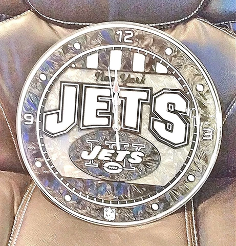 New York Jets ART GLASS CLOCK with Logo - NFL Cover
