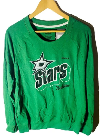 Reebok Women's Dallas Stars Lit Up French Terry Sweater, Green, XL Cover