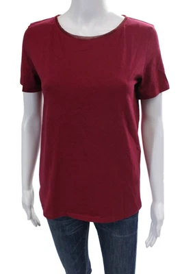 Camiseta informal Weekend Max Mara para mujer con detalle de malla de algodón roja talla M Foto 1 de 4