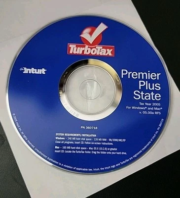 2005 Turbotax CDSoftware Premier Plus State CHECK Operating System Compatibility - Image 1 of 4