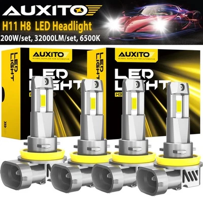 Комплект белых светодиодных фар ближнего света для Hyundai Santa Fe 2009-2016 H11 6500K - Изображение 1 из 4