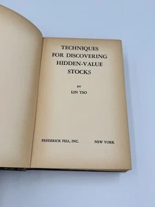 Techniques for Discovering Hidden-Value Stocks by Lin Tso Hardcover 1965 New Yor - Picture 1 of 4