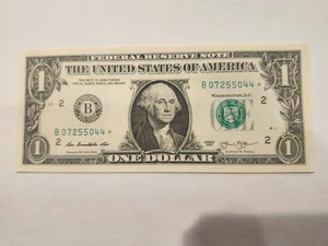 RARE-ERROR DC 2013 B Duplicate UNC/GEM $1 Star Note Serial # B07255044* - Picture 1 of 3