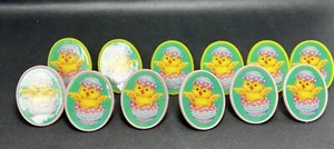 12 Vintage Easter Themed Cupcake Picks DecoPac Cake Rings Pics Eggs Chick - Picture 1 of 6