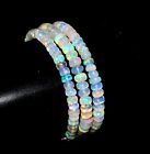 Ethiopian Opal Gemstone Beads 16''Necklace 925 Sterling silver B-02