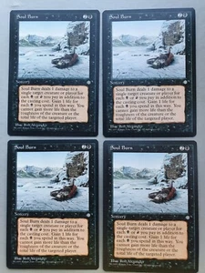 Soul Burn x4 PLAYSET , MTG Ice Age (1995) Common Black Sorcery NM - Picture 1 of 2