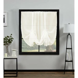 Voile Tie Blinds Net Curtain Slot Top Voile Panels - 24 Colours Available - Picture 1 of 52