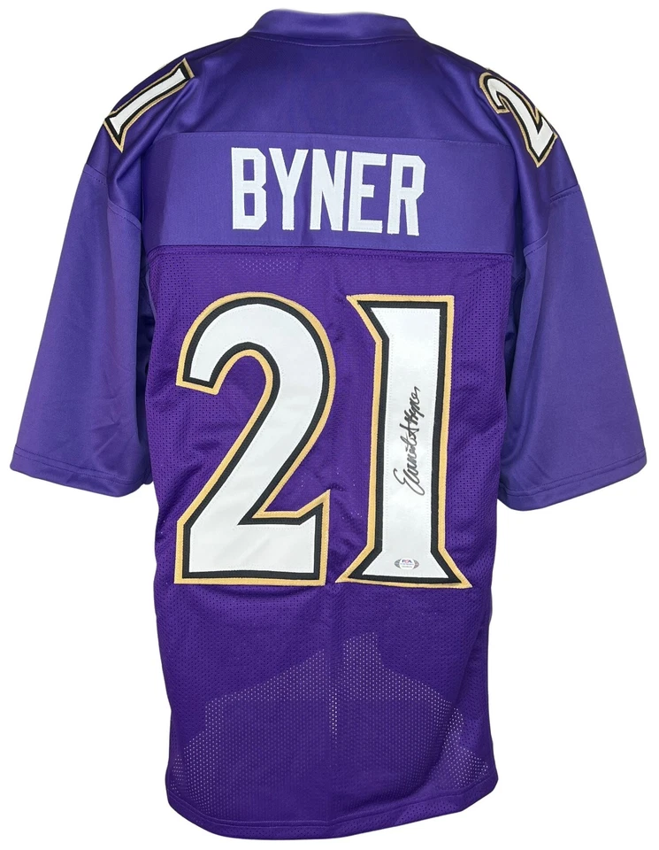 Earnest Byner autographed signed jersey NFL Baltimore Ravens PSA COA - Image 1 of 4