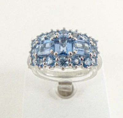 Anillo Topacio Oro Blanco 14ct Sello TJC Talla R con Caja de Regalo Foto 1 de 4