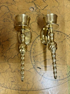 Home Decorative Brass Wall Hanging Sconces Candle Holder Set Of 2 - Picture 1 of 8