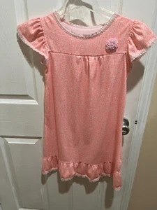Girls Nightgown Size L Carter's Bright Pink design with lace - Picture 1 of 5