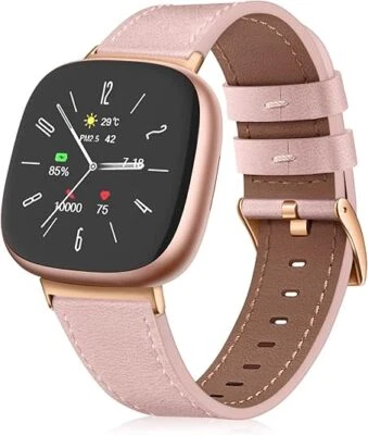 FINTIE Band for Fitbit Versa 3/Fitbit Sense Genuine Leather Strap Wristband Replacement