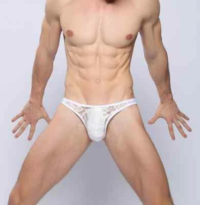 String taille L blanc dentelle transparent sheer sexy Ref DAS2 - Bild 1 von 4