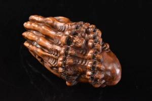 F9285: Japanese Wooden STATUE sculpture Ornament Figurines Okimono - Picture 1 of 7