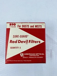 Vintage Sure-Guard RED DEVIL R90 DUST & MIST FILTERS Open BOX - 4 Filters - Picture 1 of 3
