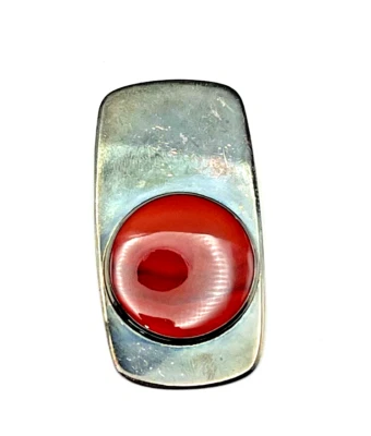 Colgante vintage de plata de ley 925 ágata de fuego rojo hecho en Israel Foto 1 de 4