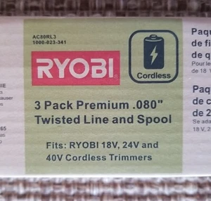 Ryobi Replacement Twisted 0.080 In. String Trimmer Auto Feed Line Spools 3-Pack - Picture 1 of 5