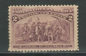 United States 1893 2 cent ☀ Landing of Columbus 1492-1892 ☀ MNH - Picture 1 of 2