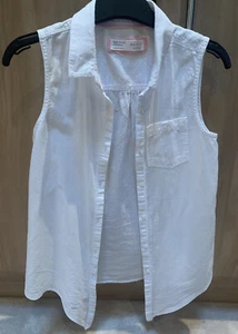 ZARA GIRLS WHITE SLEEVELESS SHIRT AGE 9-10 YRS *VGC* - Picture 1 of 4