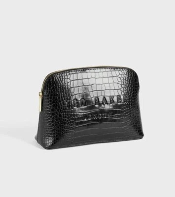 NEW  Black Ted Baker Crocala Croc Cosmetic Pouch Brand New With Tags - Image 1 of 2
