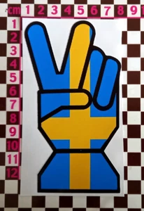 Swedish V Sign Sticker - Saab Volvo Amazon P1800 900 99 9000 Turbo 96 240 480 - Picture 1 of 1