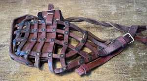 Vintage Woven Leather Large Animal Muzzle Pre Owned Adjustable Straps Ray Allen? - Picture 1 of 8