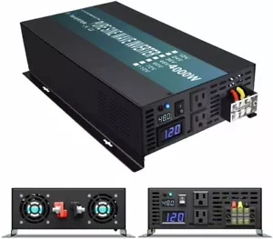 WZRELB 48V DC to 120VAC 4000W Off Grid Pure Sine Wave Home Power Inverter - Picture 1 of 7
